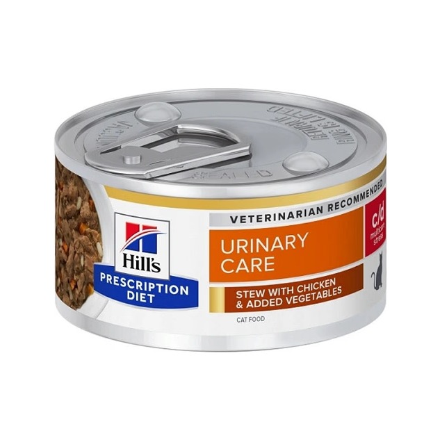 HILLS Diet Feline Stew c/d Urinary Stress with Chicken & Vegetables konzerva 82 g